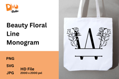 Beauty Floral Line Monogram Product Image 1