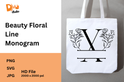 Beauty Floral Line Monogram Product Image 1