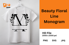 Beauty Floral Line Monogram Product Image 1