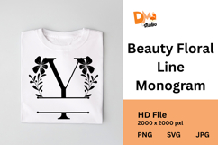 Beauty Floral Line Monogram Product Image 1