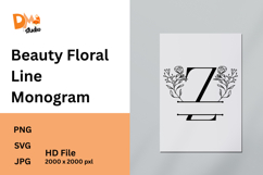 Beauty Floral Line Monogram Product Image 1