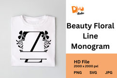 Beauty Floral Line Monogram Product Image 1