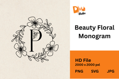 Lily Buds Line Monogram Product Image 1