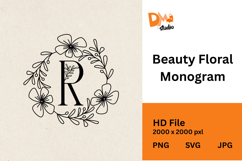 Lily Buds Line Monogram Product Image 1