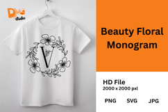 Beauty Floral Monogram Product Image 1