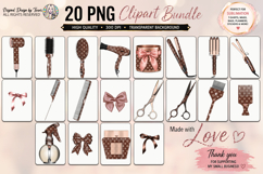 Beauty Hair Accessories PNG Bundle 20 Clipart Hair Tools Product Image 2