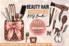 Beauty Hair Accessories PNG Bundle 20 Clipart Hair Tools Product Image 1