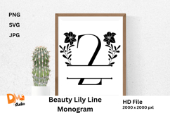 Beauty Lily Line Monogram Product Image 1
