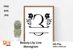 Beauty Lily Line Monogram Product Image 1