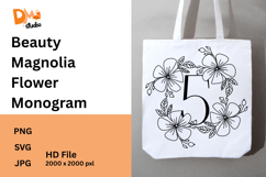 Beauty Magnolia Flower Monogram Product Image 1