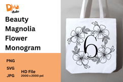 Beauty Magnolia Flower Monogram Product Image 1