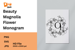 Beauty Magnolia Flower Monogram Product Image 1