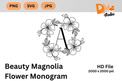 Beauty Magnolia Flower Monogram Product Image 1