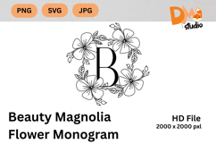 Beauty Magnolia Flower Monogram Product Image 1