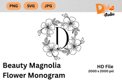 Beauty Magnolia Flower Monogram Product Image 1