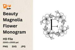 Beauty Magnolia Flower Monogram Product Image 1