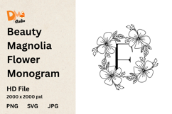 Beauty Magnolia Flower Monogram Product Image 1