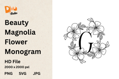 Beauty Magnolia Flower Monogram Product Image 1