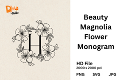 Beauty Magnolia Flower Monogram Product Image 1