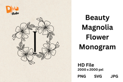 Beauty Magnolia Flower Monogram Product Image 1