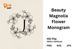 Beauty Magnolia Flower Monogram Product Image 1