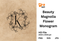 Beauty Magnolia Flower Monogram Product Image 1