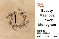 Beauty Magnolia Flower Monogram Product Image 1