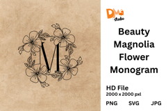 Beauty Magnolia Flower Monogram Product Image 1