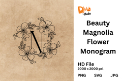 Beauty Magnolia Flower Monogram Product Image 1
