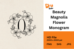 Beauty Magnolia Flower Monogram Product Image 1