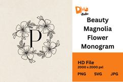 Beauty Magnolia Flower Monogram Product Image 1
