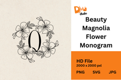 Beauty Magnolia Flower Monogram Product Image 1