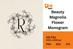 Beauty Magnolia Flower Monogram Product Image 1