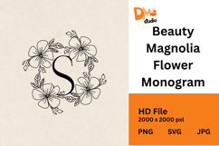 Beauty Magnolia Flower Monogram Product Image 1