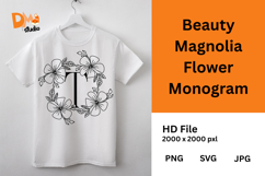 Beauty Magnolia Flower Monogram Product Image 1