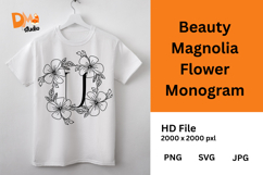 Beauty Magnolia Flower Monogram Product Image 1