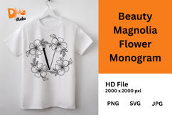 Beauty Magnolia Flower Monogram Product Image 1