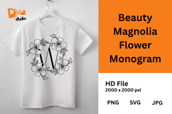 Beauty Magnolia Flower Monogram Product Image 1