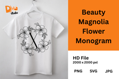 Beauty Magnolia Flower Monogram Product Image 1