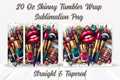 Makeup Tumbler Wrap, Makeup Artist Tumbler PNG, Makeup PNG Product Image 2