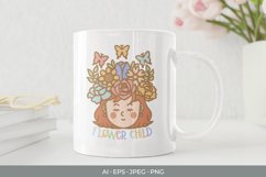 Flower Child, Girl with Flower Crown and Butterflies Product Image 1
