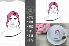 woman hair cricut cut file