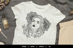 Stunning Mermaid Princess with Zentangle Mandala and Roses Product Image 1