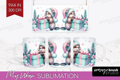 Beaver Pastel Christmas Mug Wrap Coquette Xmas Mug PNG Product Image 1