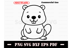 Cute Baby Beaver Doodle Design SVG PNG DXF EPS PDF Product Image 1