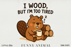 Funny Beaver Coffee PNG, Sublimation Design. Product Image 1