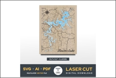 Bay Lake 3D layered map svg Product Image 1