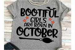 October SVG DXF JPEG Silhouette Cameo Cricut birthday girl Product Image 1