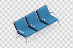 Isometric Arm Chair 3D isolated render Product Image 1