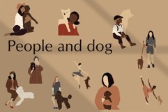 people and dogs, abstract women, pets, vector clipart, svg Product Image 1